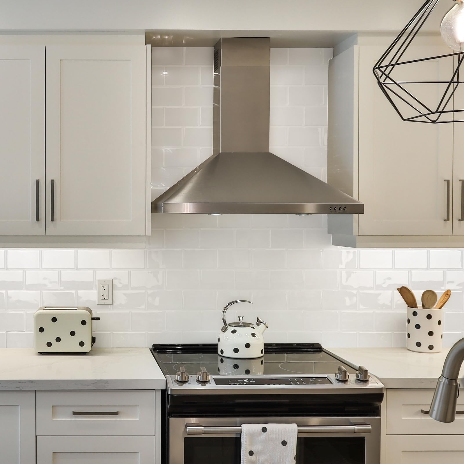 Stickgoo 1-Sheet White Subway Tiles Peel And Stick Backsplash, Stick On Tiles Kitchen Backsplash (Thicker Design)